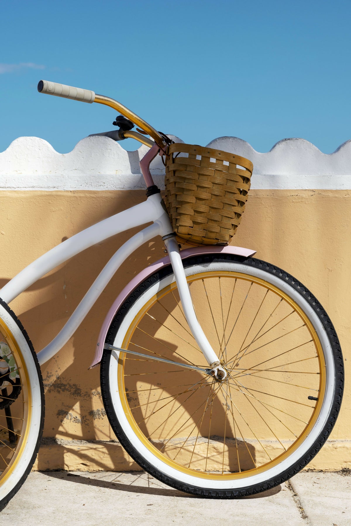 Florida, Palm Beach, Bicycle Leaning on Wall at the Beach