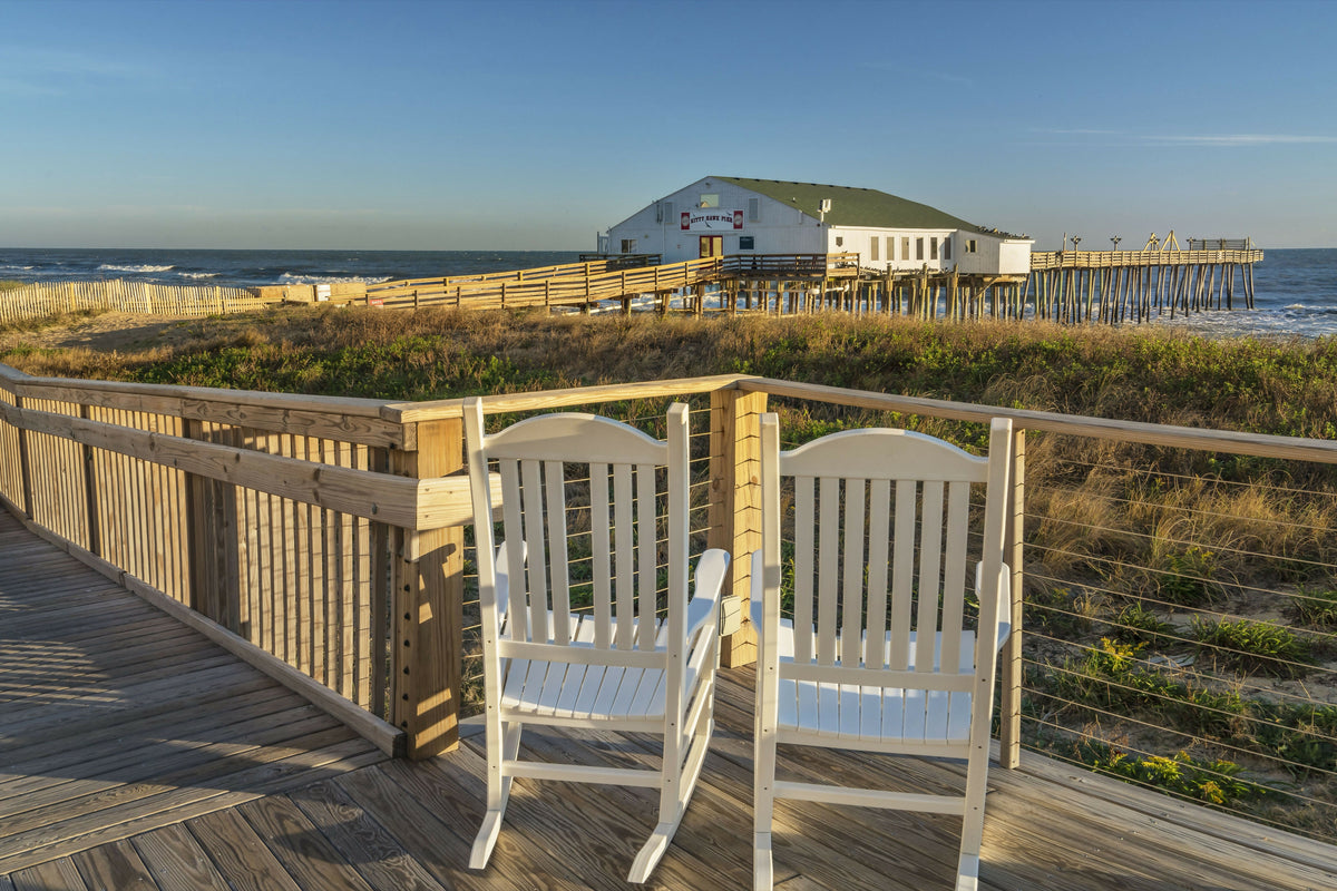 North Carolina, Outer Banks, Kitty Hawk Pier on Beach