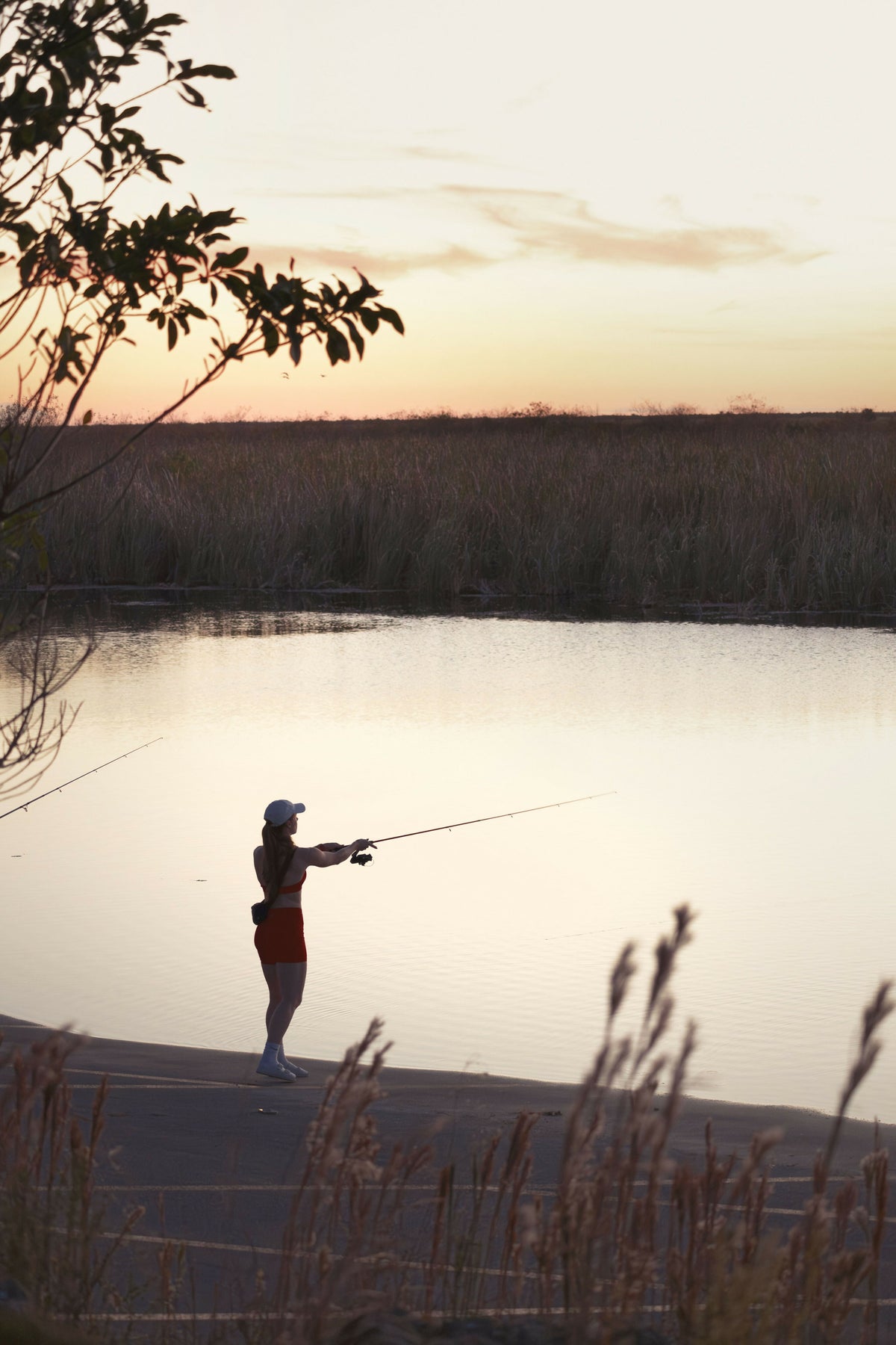 Young Woman Fishing