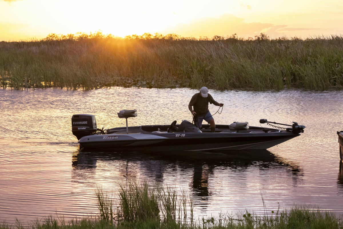 Florida, Everglades, Arthur R. Marshall Loxahatchee Wildlife Refuge in Boynton Beach, Man in Small Boat – A Serene View