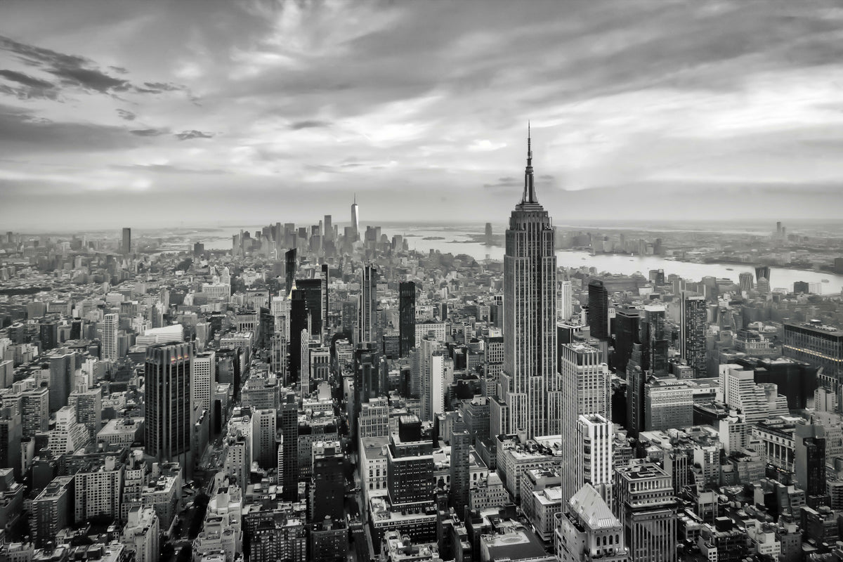 New York City, Manhattan, Midtown, Aerial Cityscape of the City's Buildings and Skyscrapers – A Historic View