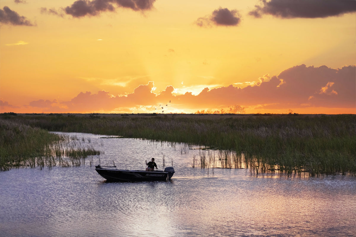 Florida, Everglades, Arthur R. Marshall Loxahatchee Wildlife Refuge in Boynton Beach, Woman in Small Boat