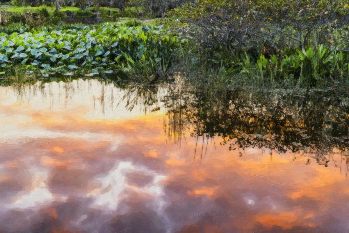 Fiery Sky Reflecting over Water