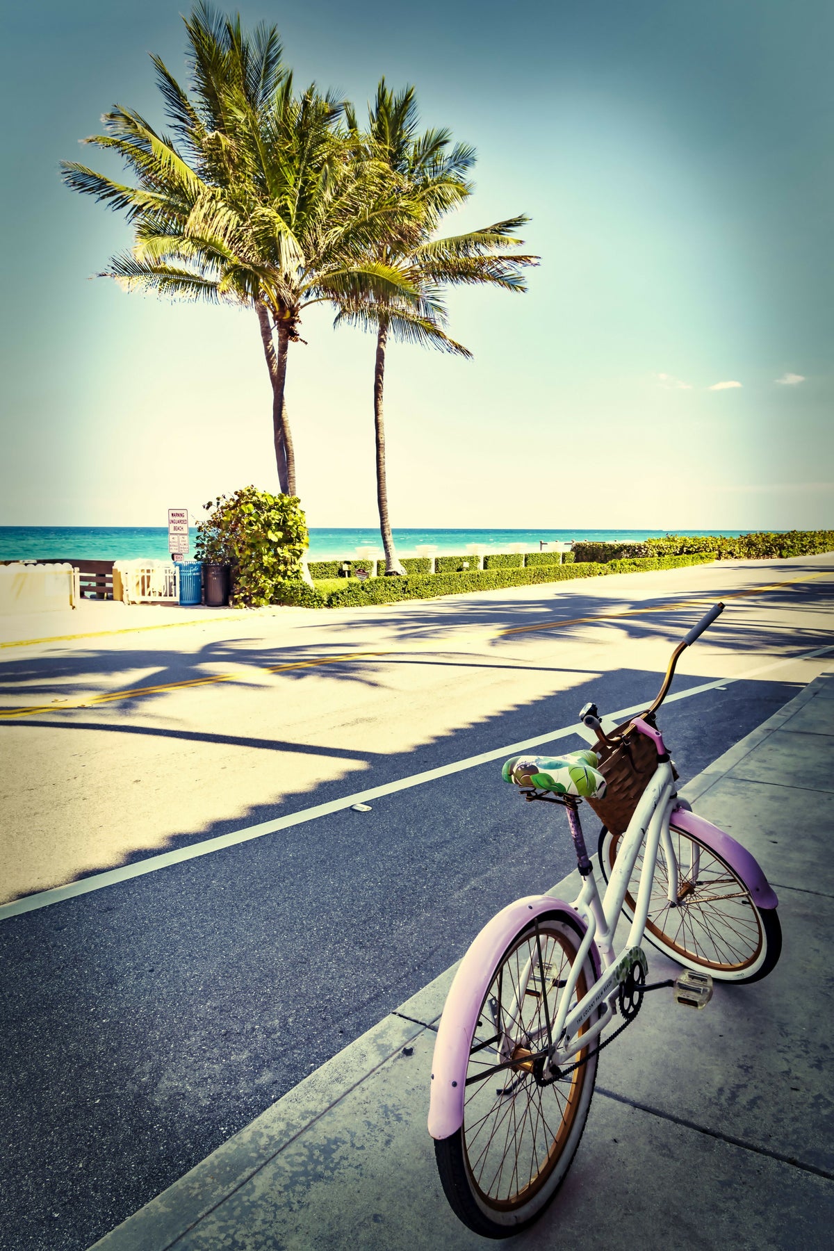 Florida, Palm Beach, Bicycle on Ocean Blvd