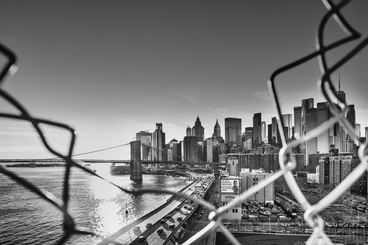 New York City, Lower Manhattan, Lower East Side Skyline Viewed from Manhattan Bridge – A Scenic View