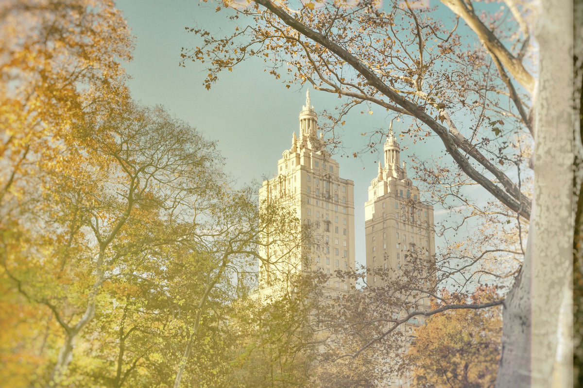New York City, NY, Manhattan, the San Remo Towers (1930) Seen from Central Park – A Colorful View