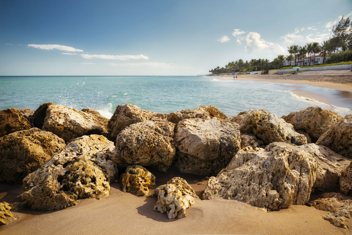 Florida, Palm Beach, Beach with Jetty – A Serene View