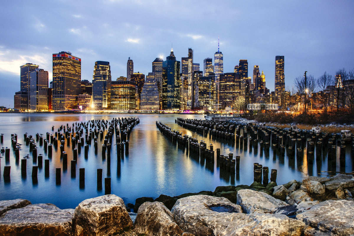 New York City, Downtown Manhattan Seen from Brooklyn – A Scenic View