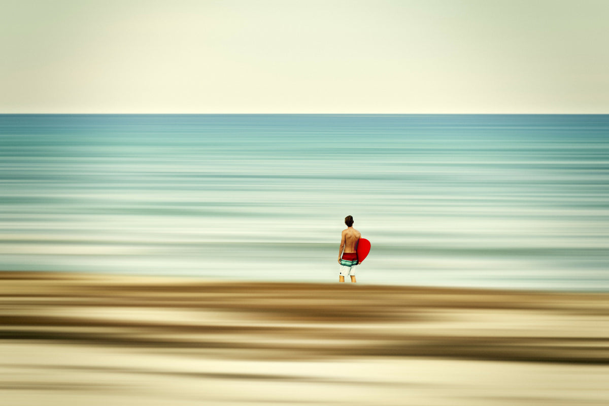 Abstract of Surfer on the Beach