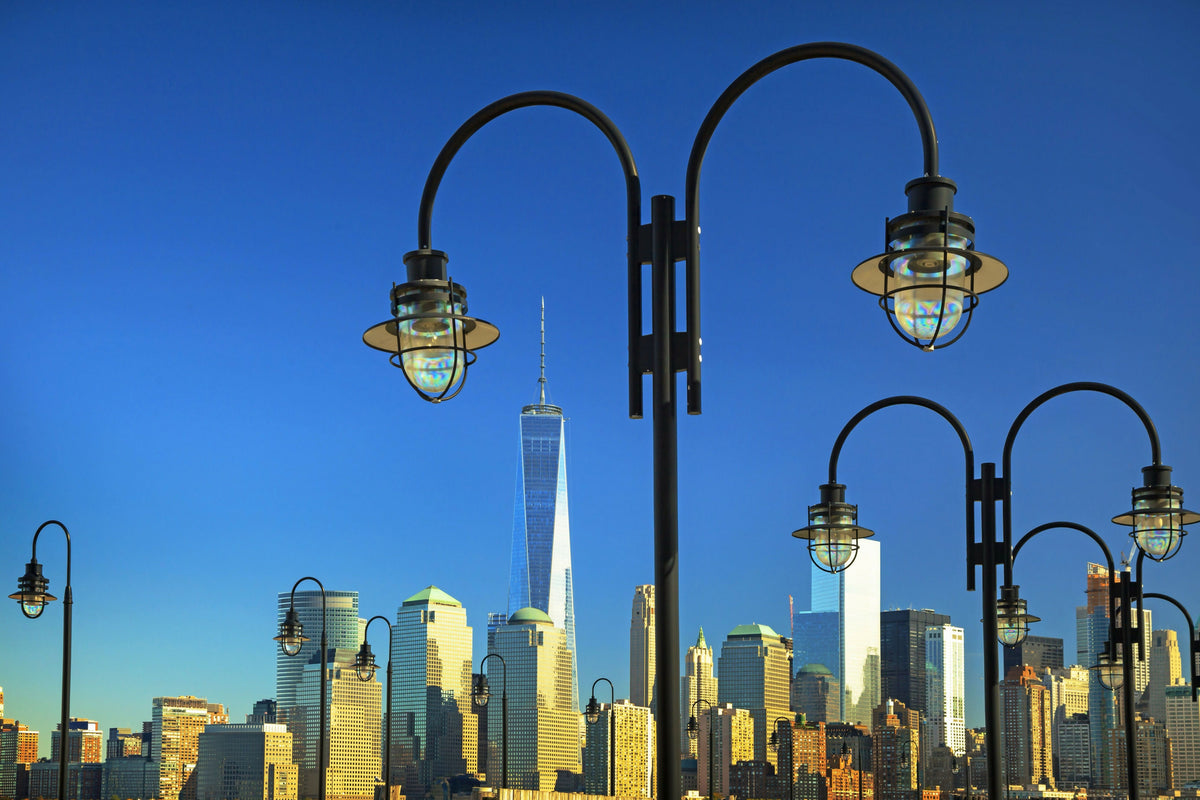 Downtown Manhattan and Lampposts