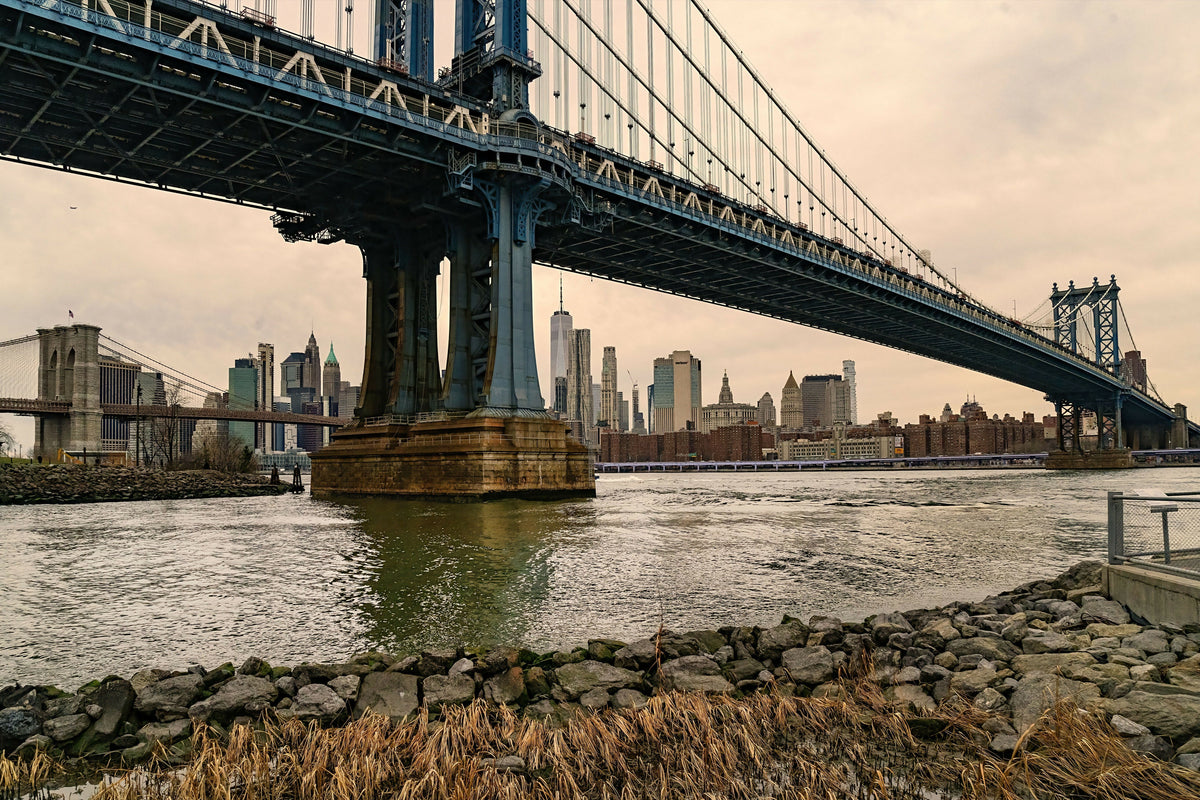 New York, New York City, Brooklyn, Manhattan Bridge and Promenade