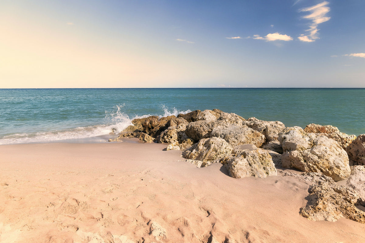 Florida, Palm Beach, Beach with Jetty