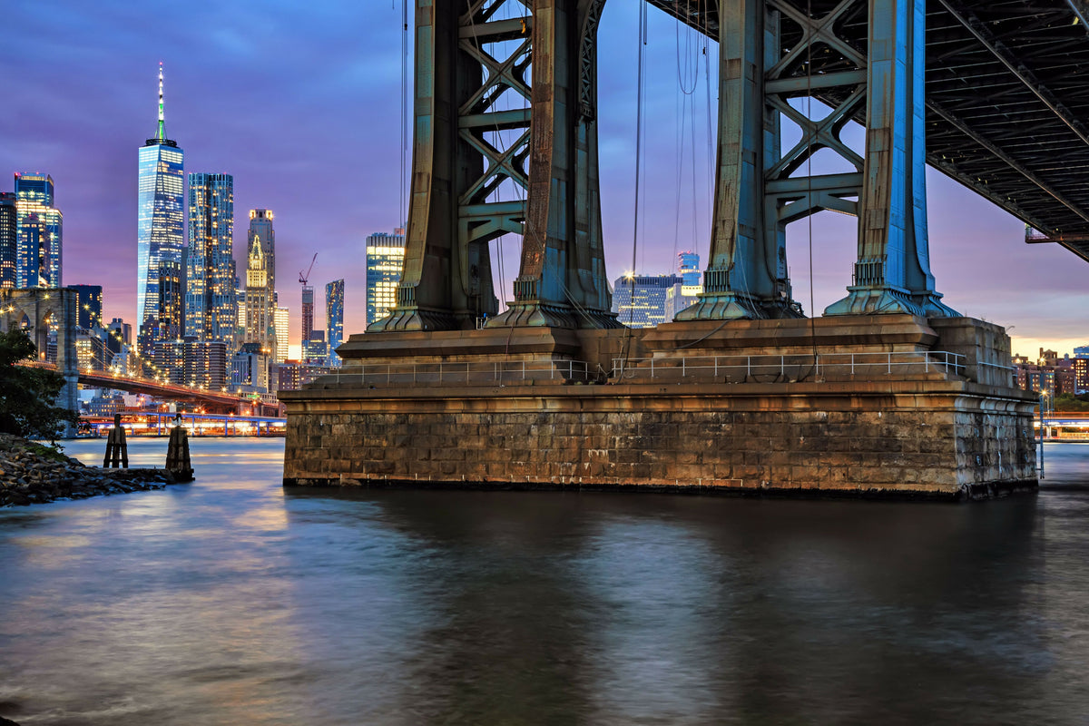New York City, Brooklyn Bridge Park, View of Manhattan Bridge Foundation